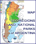 Map of ecoregions and National Parks in Argentina