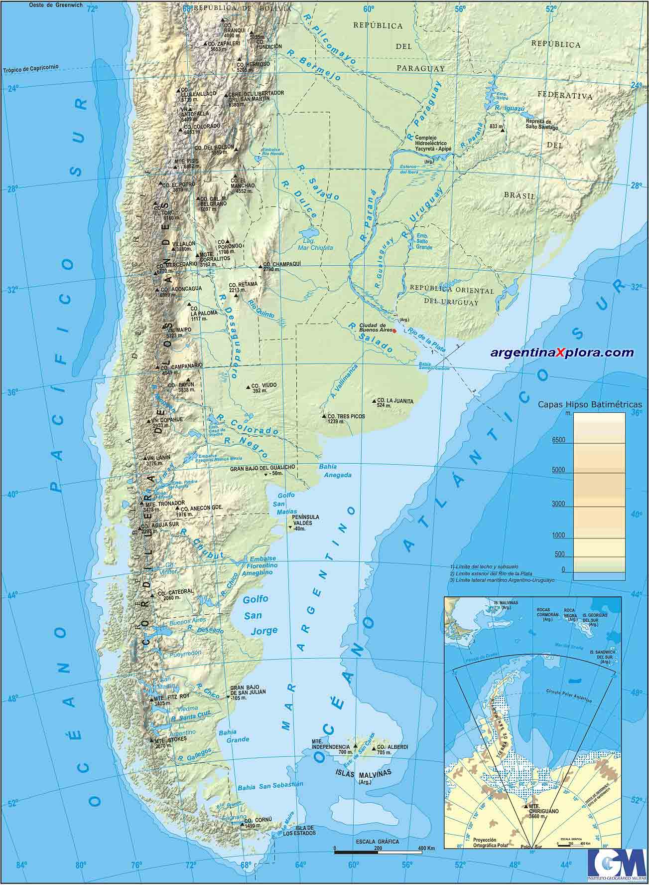 Argentina Physical Map